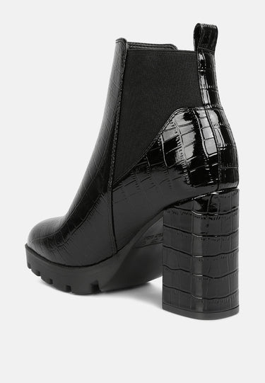 foxy faux leather croc chelsea boots#color_black
