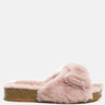 fuzz bow fur flats#color_pink