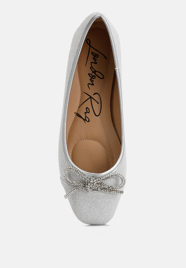 gizeh women rhinestone embellished ballerinas#color_silver