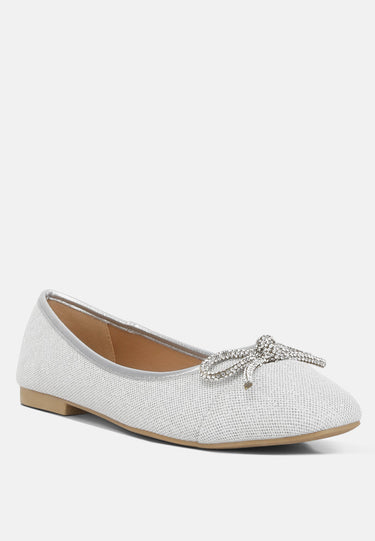 gizeh women rhinestone embellished ballerinas#color_silver