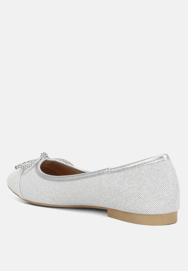 gizeh women rhinestone embellished ballerinas#color_silver