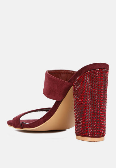 Diamante Set High Block Heeled Sandals by Mode
