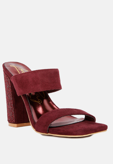 Diamante Set High Block Heeled Sandals by Mode