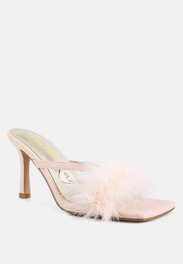 Honeybear Feather Detail Slip-on Sandals