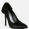 hornet high heeled satin pump sandals in black#color_black