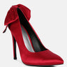 hornet high heeled satin pump sandals in red#color_red