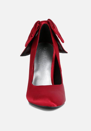 hornet high heeled satin pump sandals in red#color_red