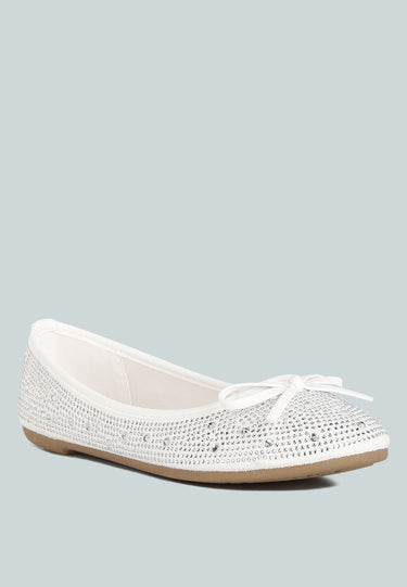 Hosana Rhinestones and Stud Embellished Ballet Flats