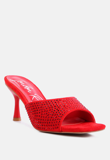 Imprint Heat Set Diamante Slip on Sandals