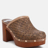 Jeydena Raffia Platform Clogs In Brown#color_brown