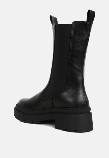 Elasticated Gussets Lug Sole Boots by MODE