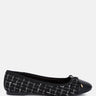 junpey plaid tweed ballet flats#color_black