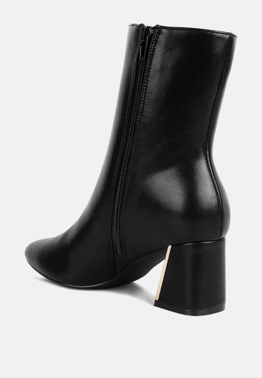 Metallic Accent Heel High Ankle Boots by MODE