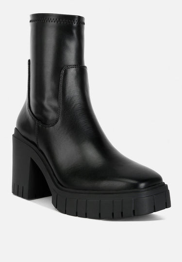 kokum faux leather platform ankle boots#color_black