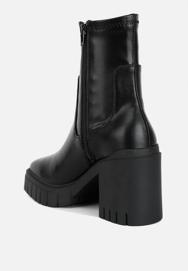 kokum faux leather platform ankle boots#color_black