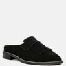 LENA Black Suede Walking Loafer Mules-Black