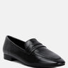 LILIANA Black Classic Leather Penny Loafers#color_black