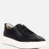 MAGULL Solid Lace Up Leather Sneakers in Black#color_black