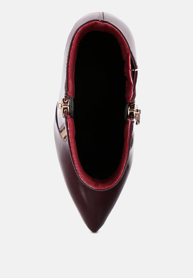 mania high heeled ankle boots#color_burgundy