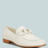 MERVA Chunky Chain Leather Loafers in off White#color_off White