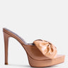 my time patent pu bow detail high heeled sandal#color_latte