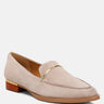 PAULINA Taupe Suede Slip-on Loafers#color_taupe