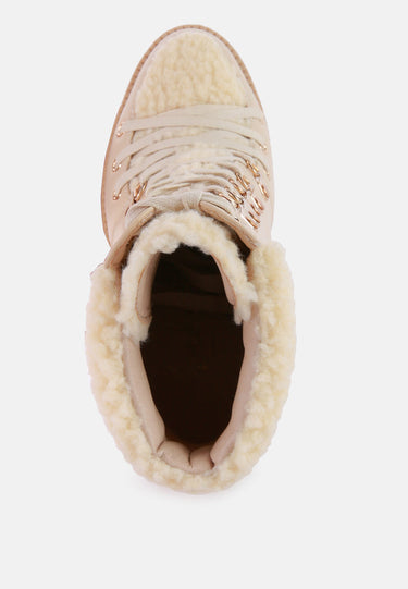 pines faux fur collared platform ankle boots#color_beige