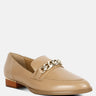 POLA Nude Leather Horsebit Loafers#color_nude