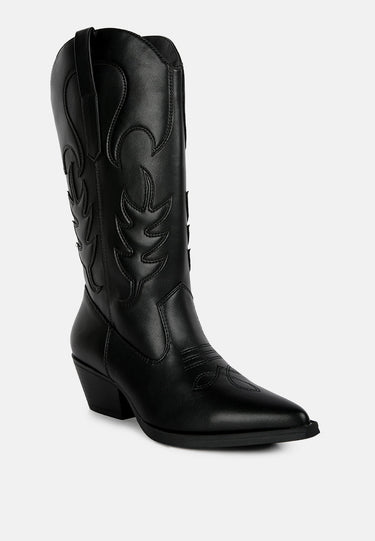 ponsies embroidered cowboy boots#color_black