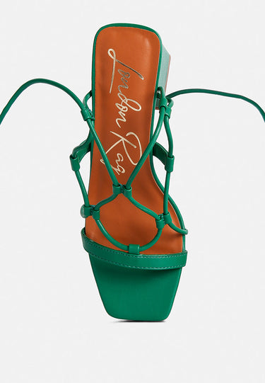 Provoked Lace Up Block Heeled Sandals by Mode