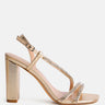 raisins pie diamante embellished block heel sandals#color_gold
