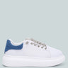 jaxen rhinestones lace up sneakers#color_white