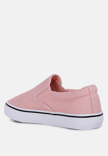 Riddler Pink Slip on Canvas Sneakers by Mode
