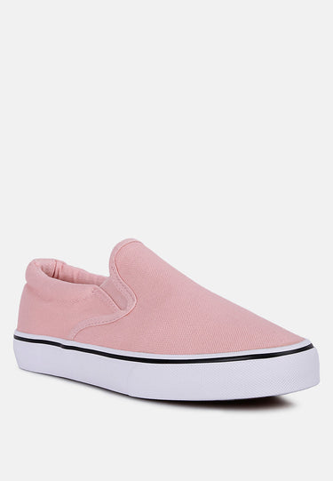 Riddler Pink Slip on Canvas Sneakers by Mode