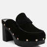 Riley Suede Platform Clogs In Black#color_black