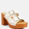 Sarai Buckle Straps High Block Heel Clogs In Beige#color_beige