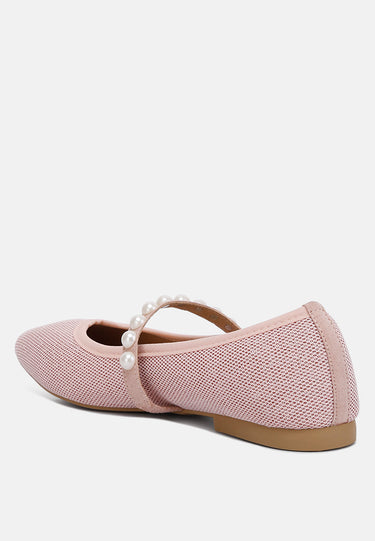 sassie pearl embellished ballerina flats#color_pink
