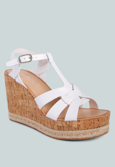 Sierra T-Strap High Wedge Sandals