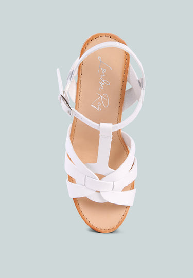 Sierra T-Strap High Wedge Sandals