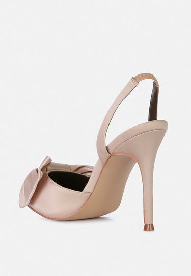 smitten high heeled bow slingback sandals#color_latte