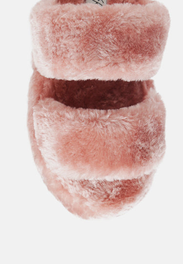 smoothie fur slip-on flats#color_blush