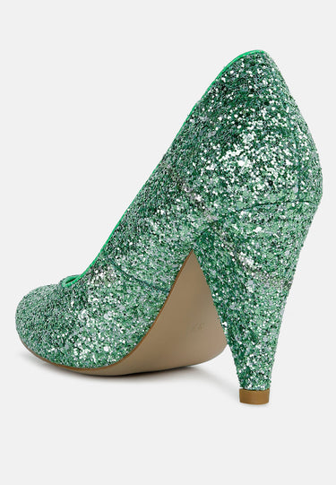 Glitter Conical Heel Pumps by Mode