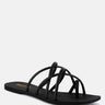 sweetin black strappy flat slip on sandals#color_black