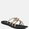 sweetin rose gold strappy flat slip on sandals#color_rose gold