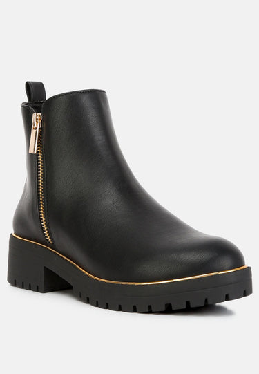 Thorin Metallic Frame Block Heel Boots