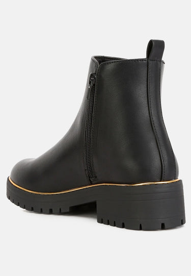 Thorin Metallic Frame Block Heel Boots