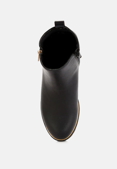 Thorin Metallic Frame Block Heel Boots