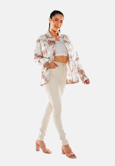 Tie Dye Long Sleeve Shacket by Mode