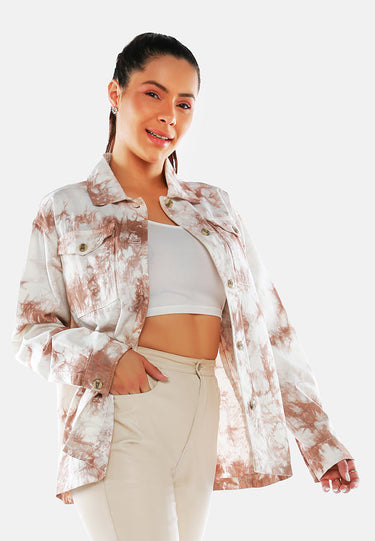Tie Dye Long Sleeve Shacket by Mode