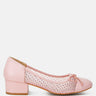tudum rhinestone detail mesh ballerinas#color_pink